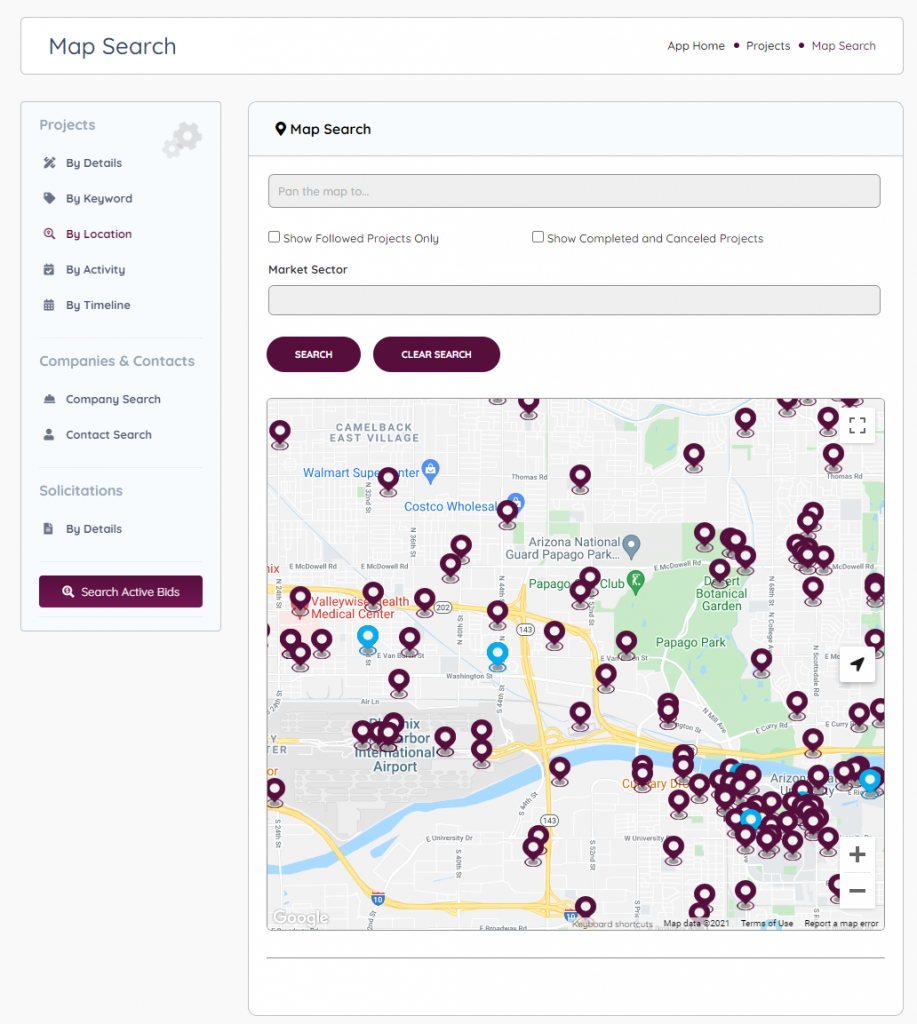 Map Search – DATABEX Help